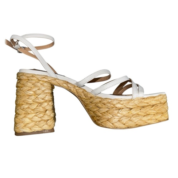 Steve Madden Womens Size 9 Belise Chunky Platform White Strappy Sandal - Picture 1 of 11